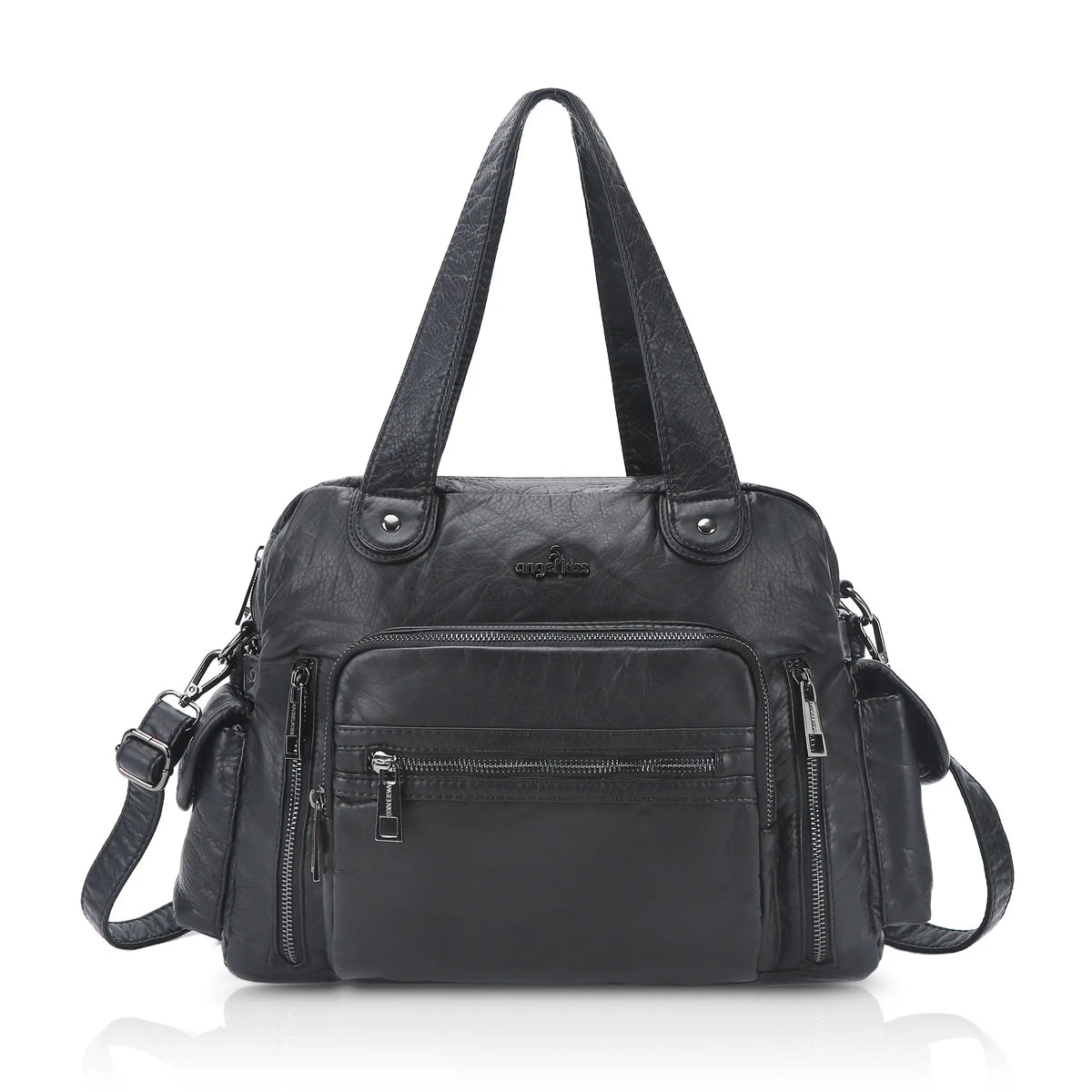 Slim Vegan Leather Tote Bag for Office | Waterproof PU Leather Briefcase for Women