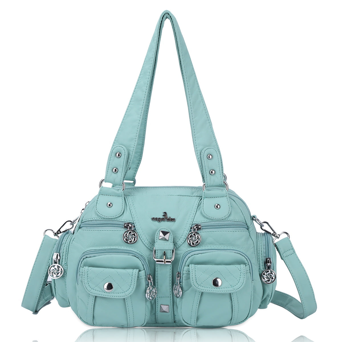 Soft Multi-Pocket Shoulder Bag with Adjustable Strap