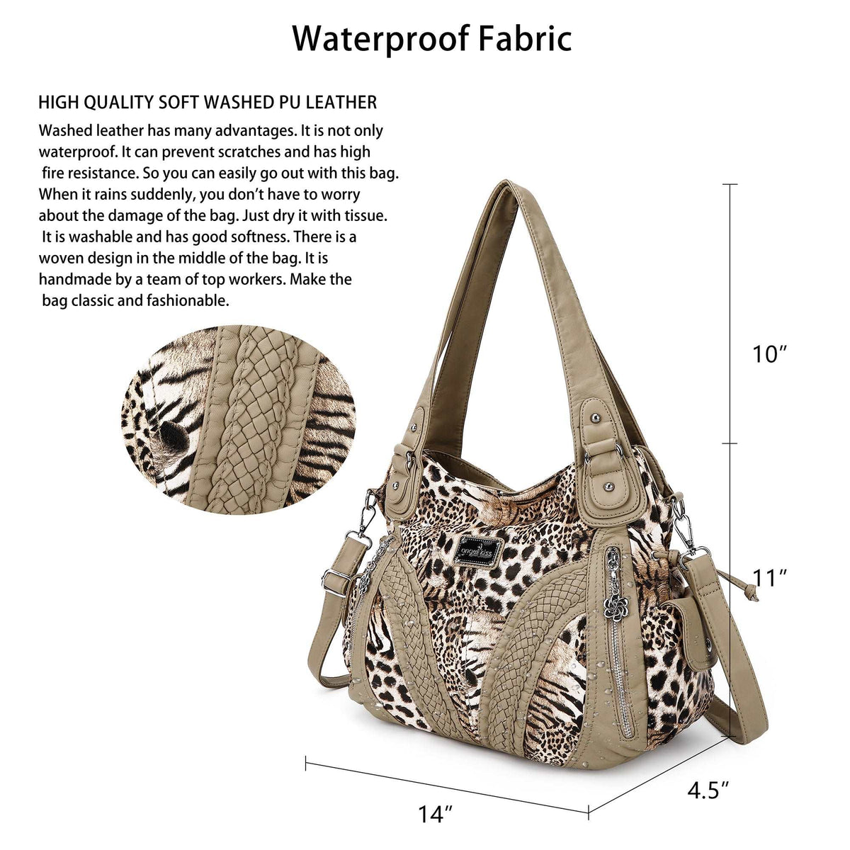 Y2K Leopard Patchwork Hobo Shoulder Bag