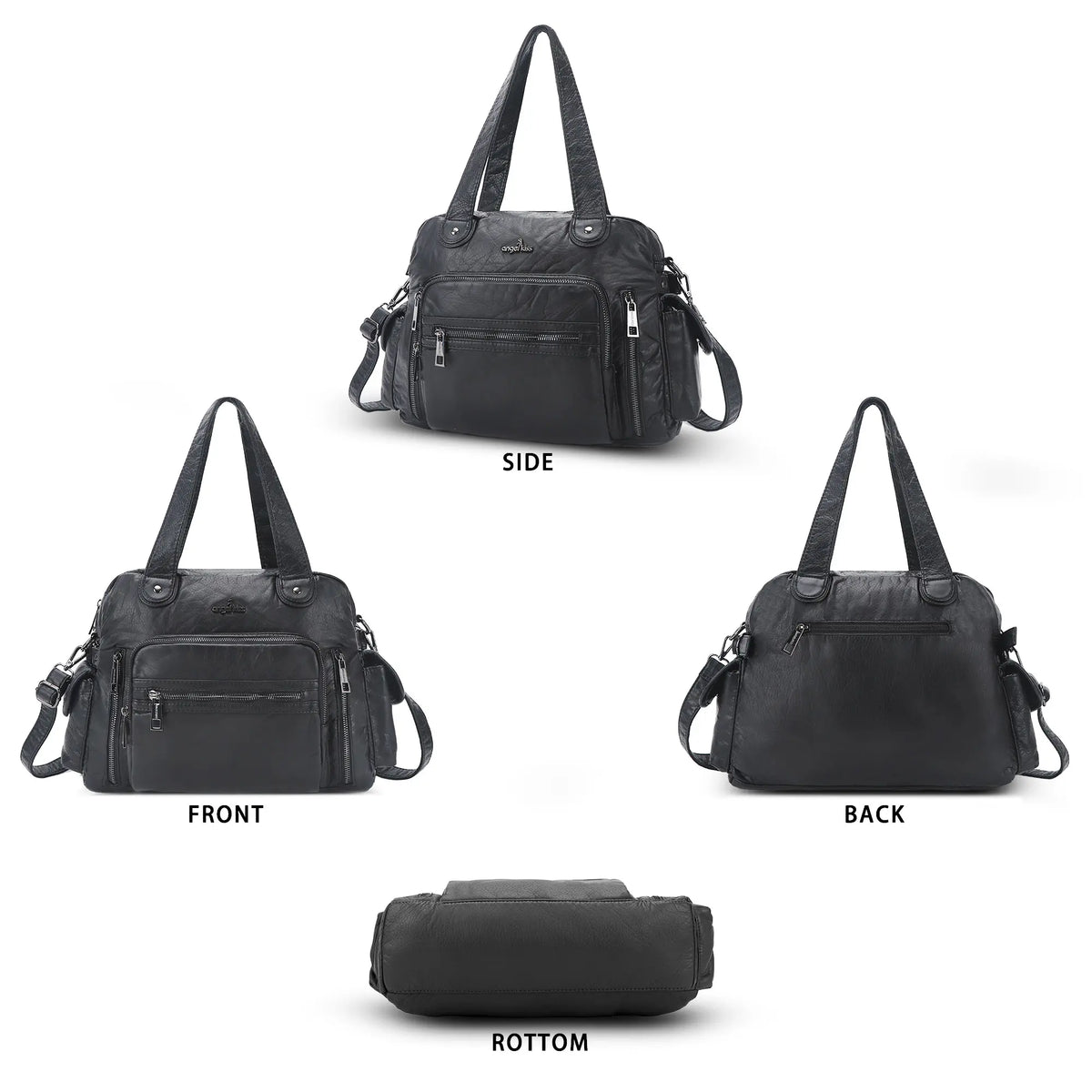 Slim Vegan Leather Tote Bag for Office | Waterproof PU Leather Briefcase for Women
