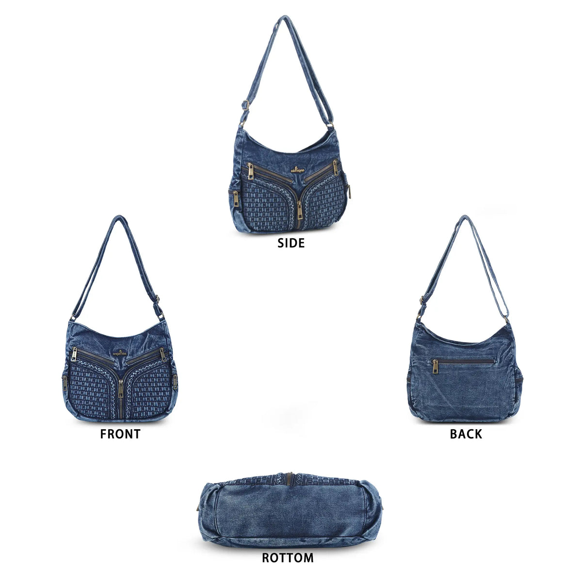 Large Size Street-Style Vintage Washed Denim Bag for Women