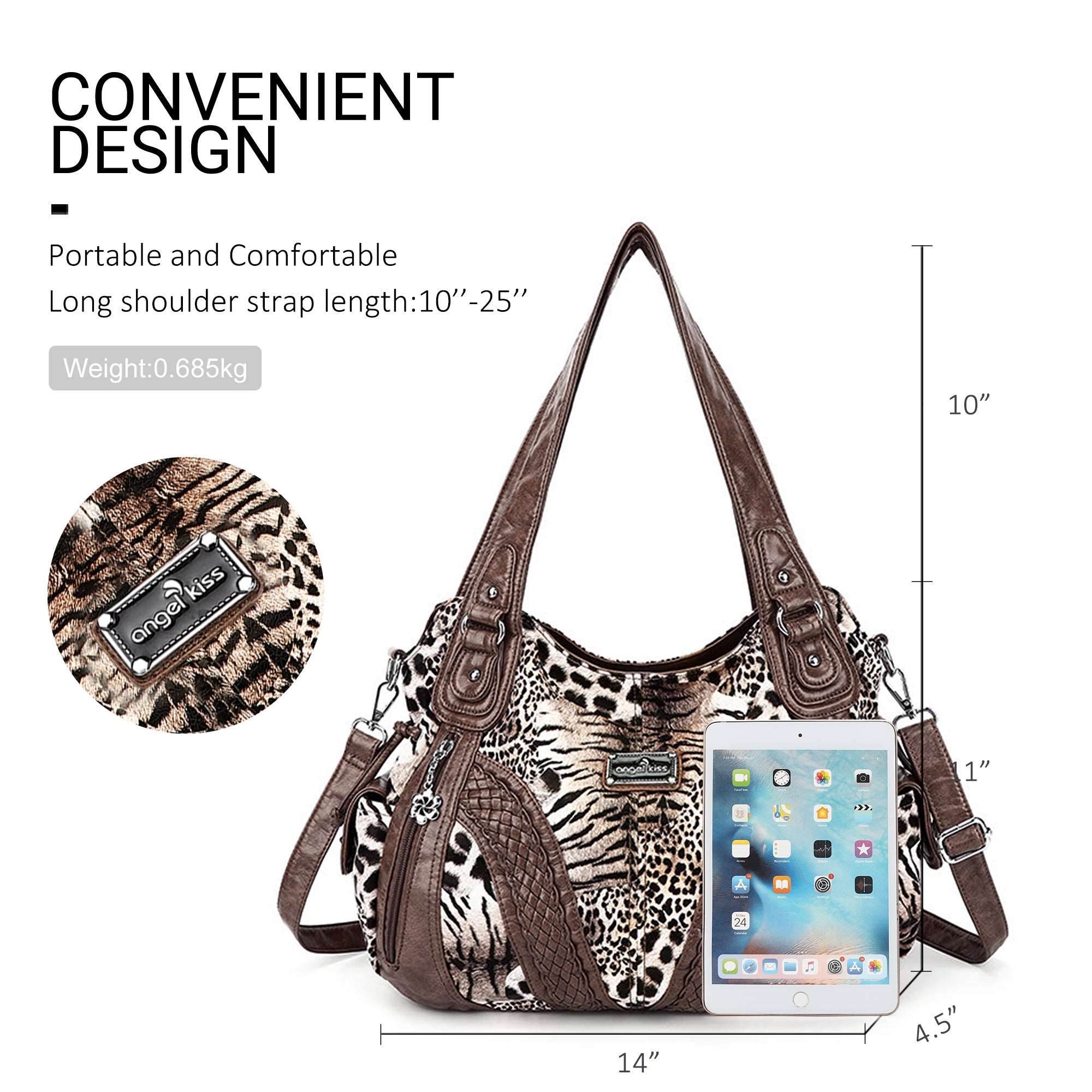 Y2K Leopard Patchwork Hobo Shoulder Bag