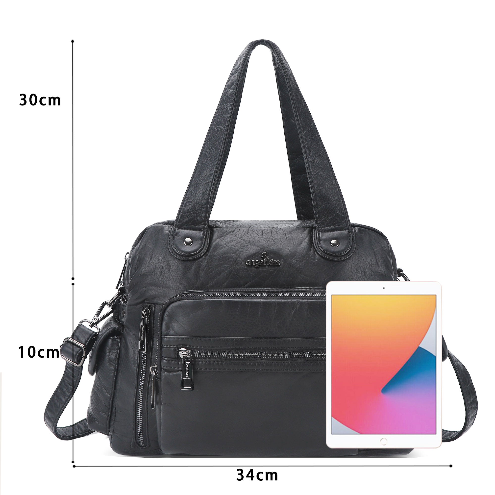 Slim Vegan Leather Tote Bag for Office | Waterproof PU Leather Briefcase for Women