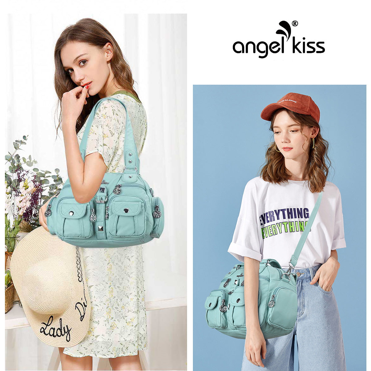 Soft Multi-Pocket Shoulder Bag with Adjustable Strap