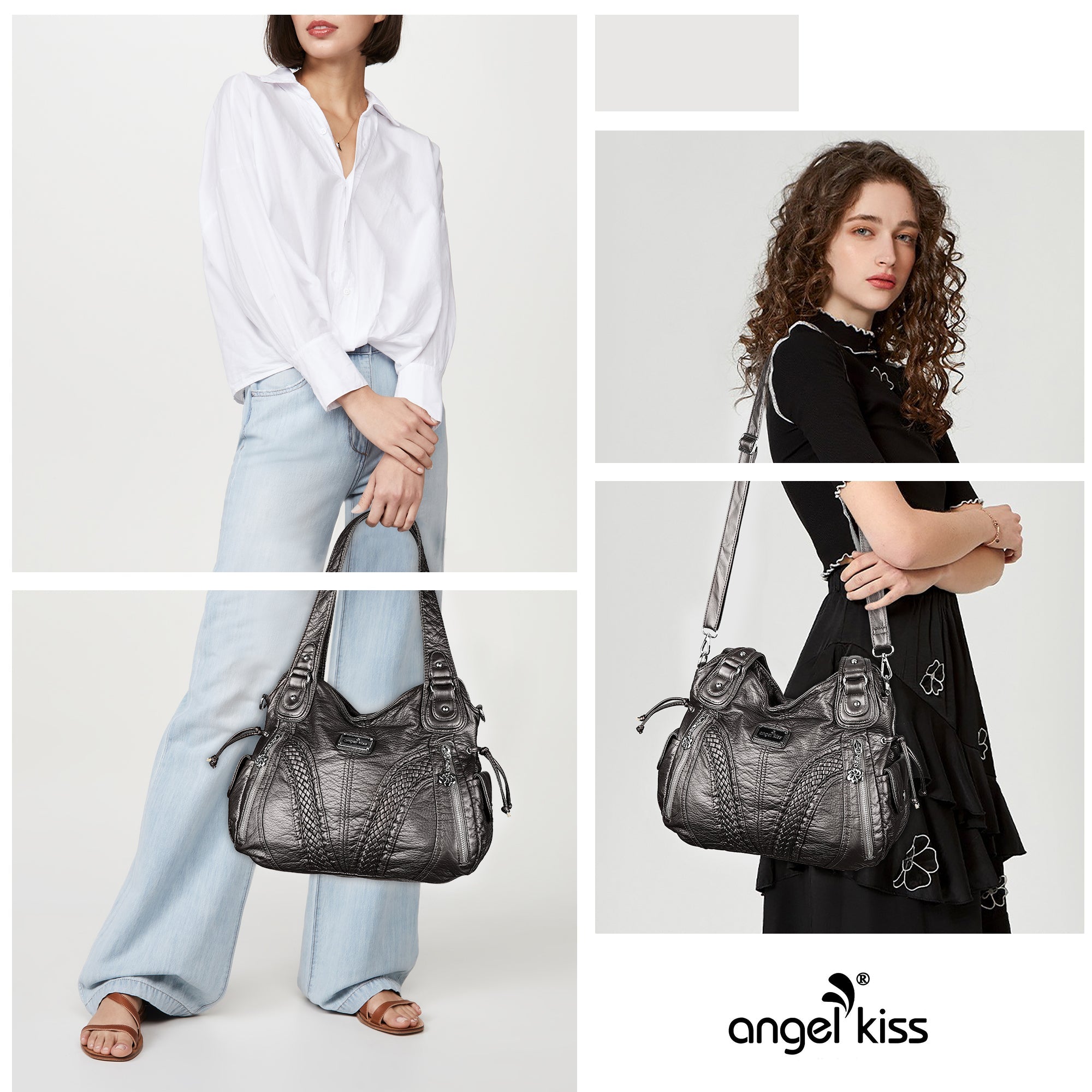 Washed Large Capacity Daily Women Waterproof Unique Hobo Handbag