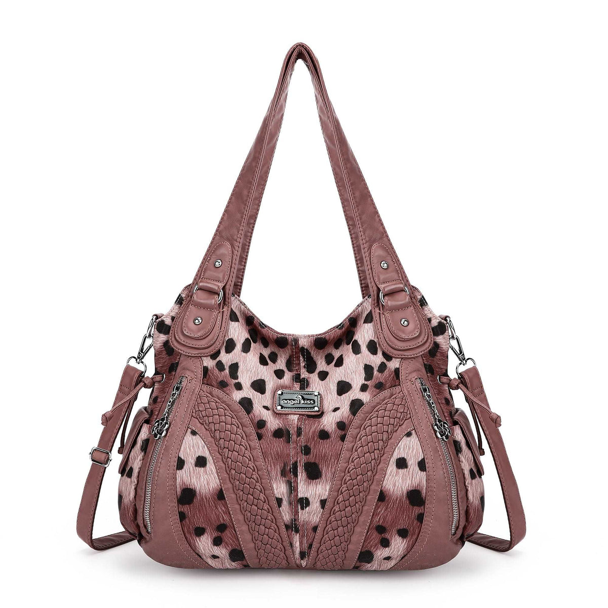 Y2K Leopard Patchwork Hobo Shoulder Bag