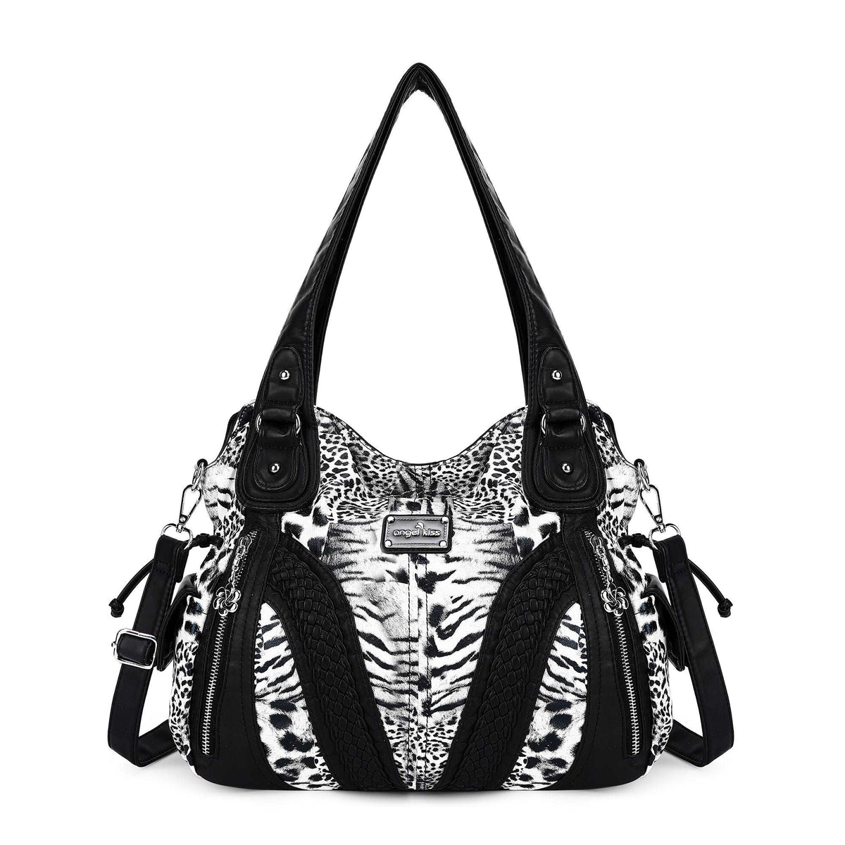 Y2K Leopard Patchwork Hobo Shoulder Bag