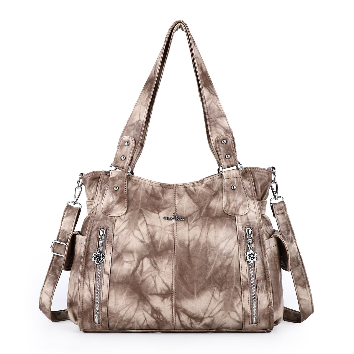 Large Tie-Dye Multi-Pocket Shoulder Bag