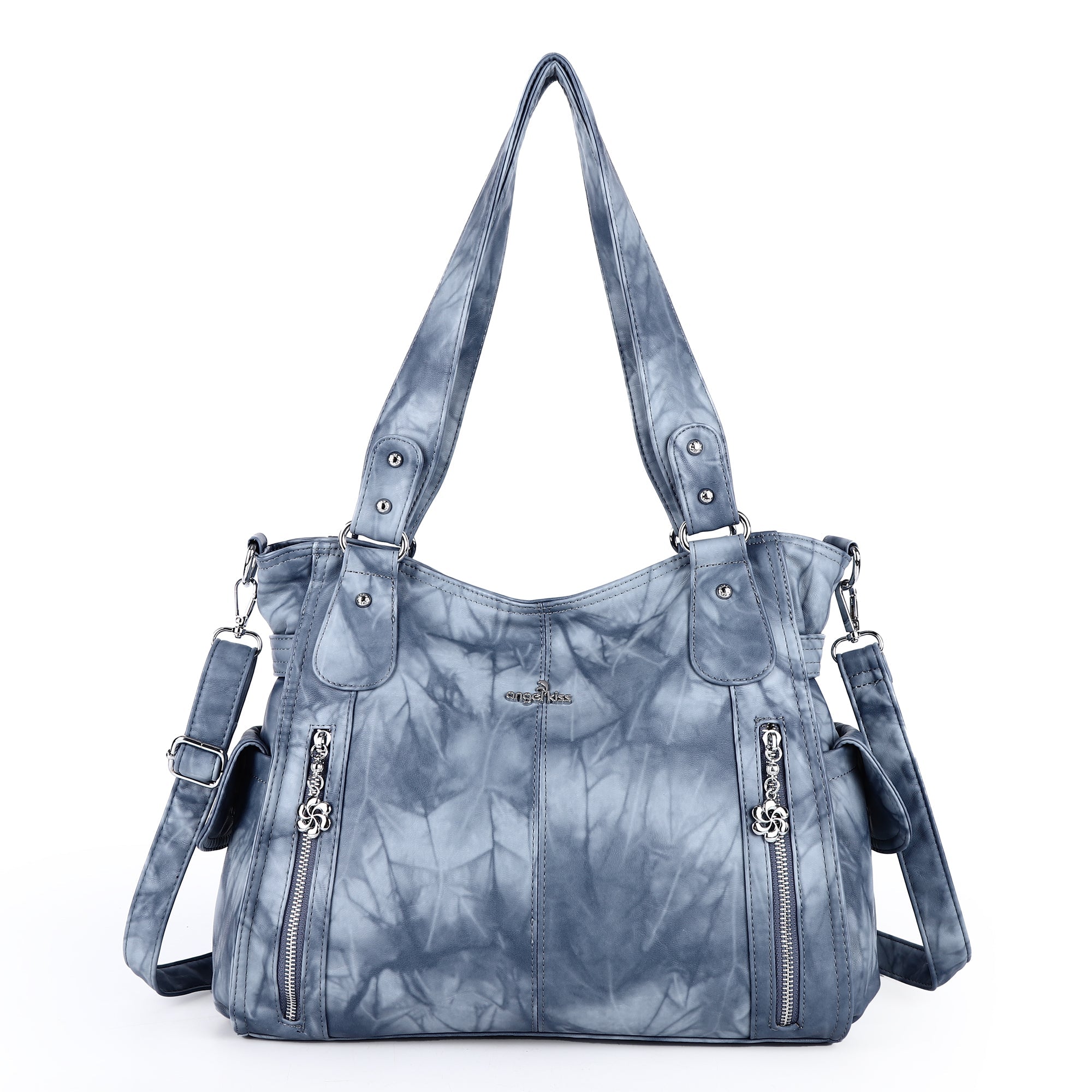 Large Tie-Dye Multi-Pocket Shoulder Bag