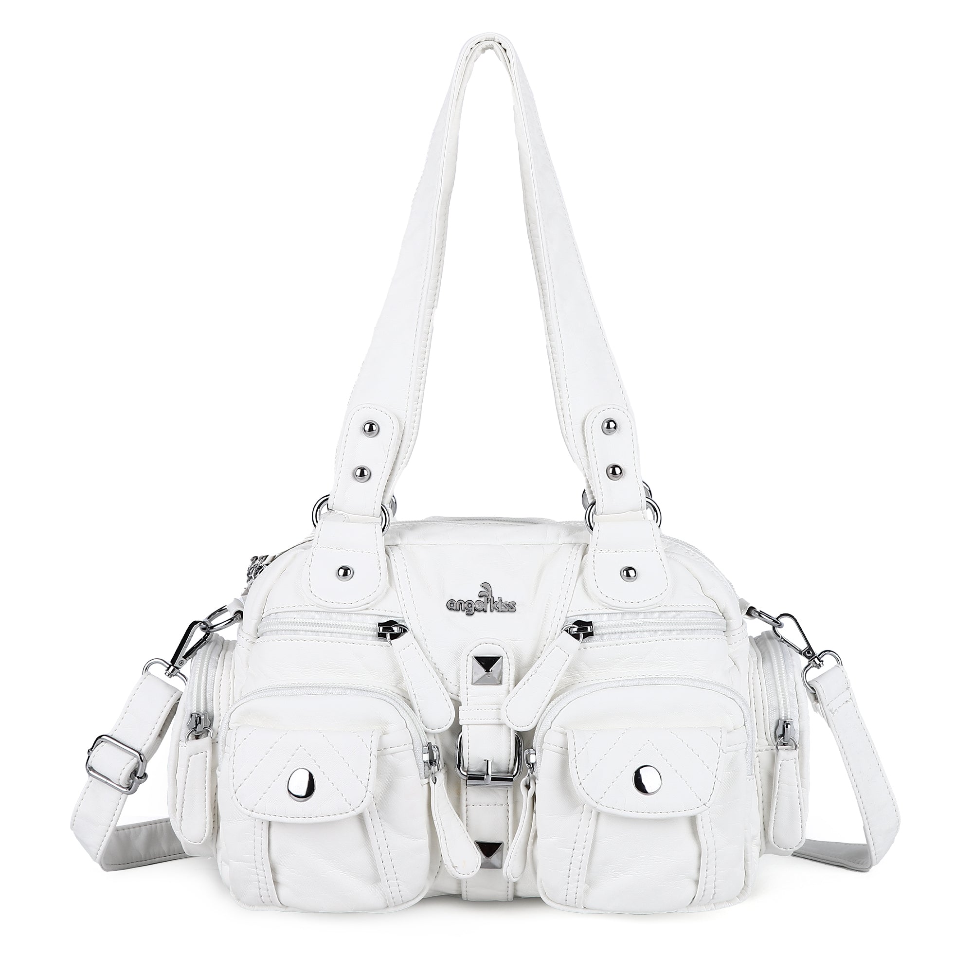 Soft Multi-Pocket Shoulder Bag with Adjustable Strap