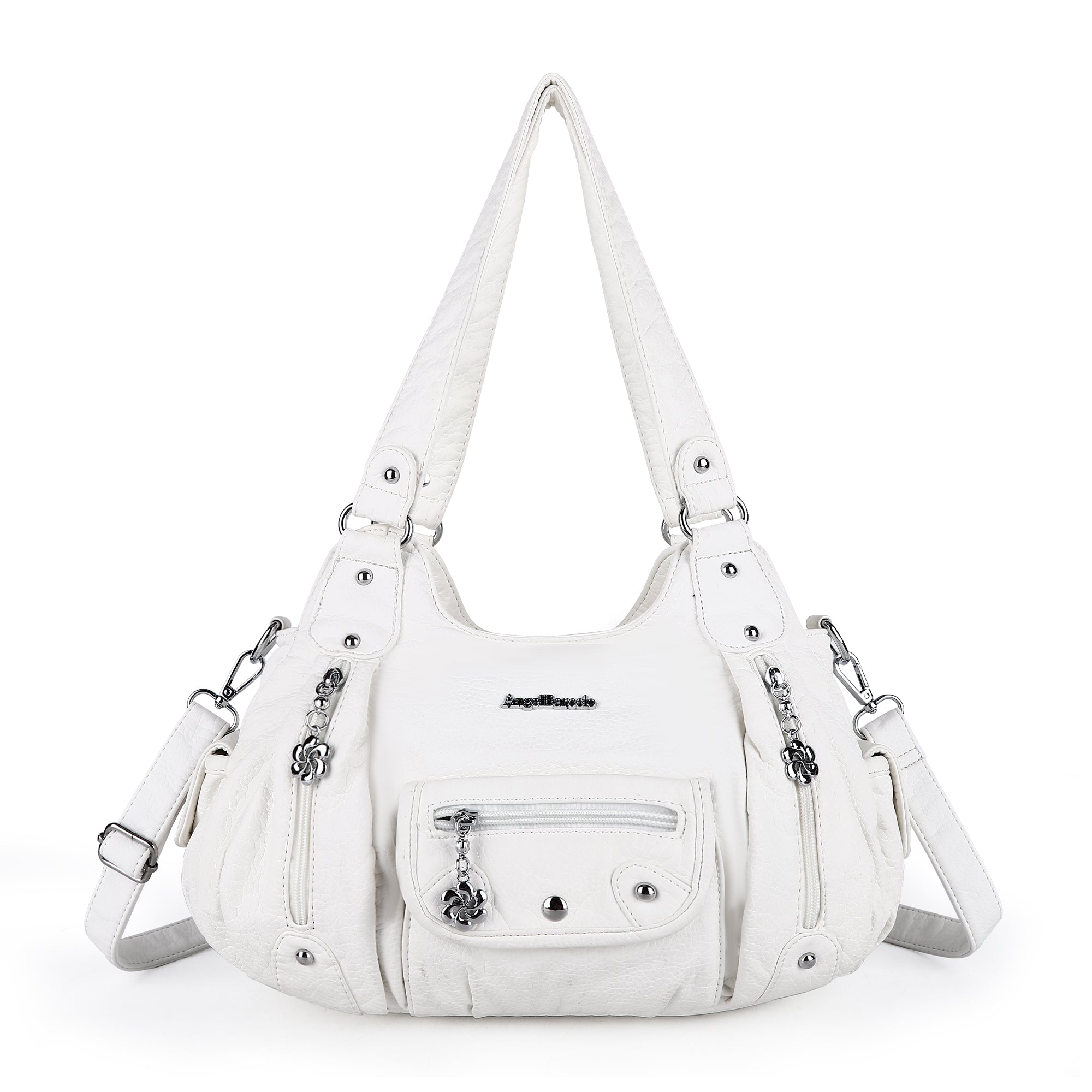 Vintage Old-Washed PU Leather Women’s Shoulder Tote Bag