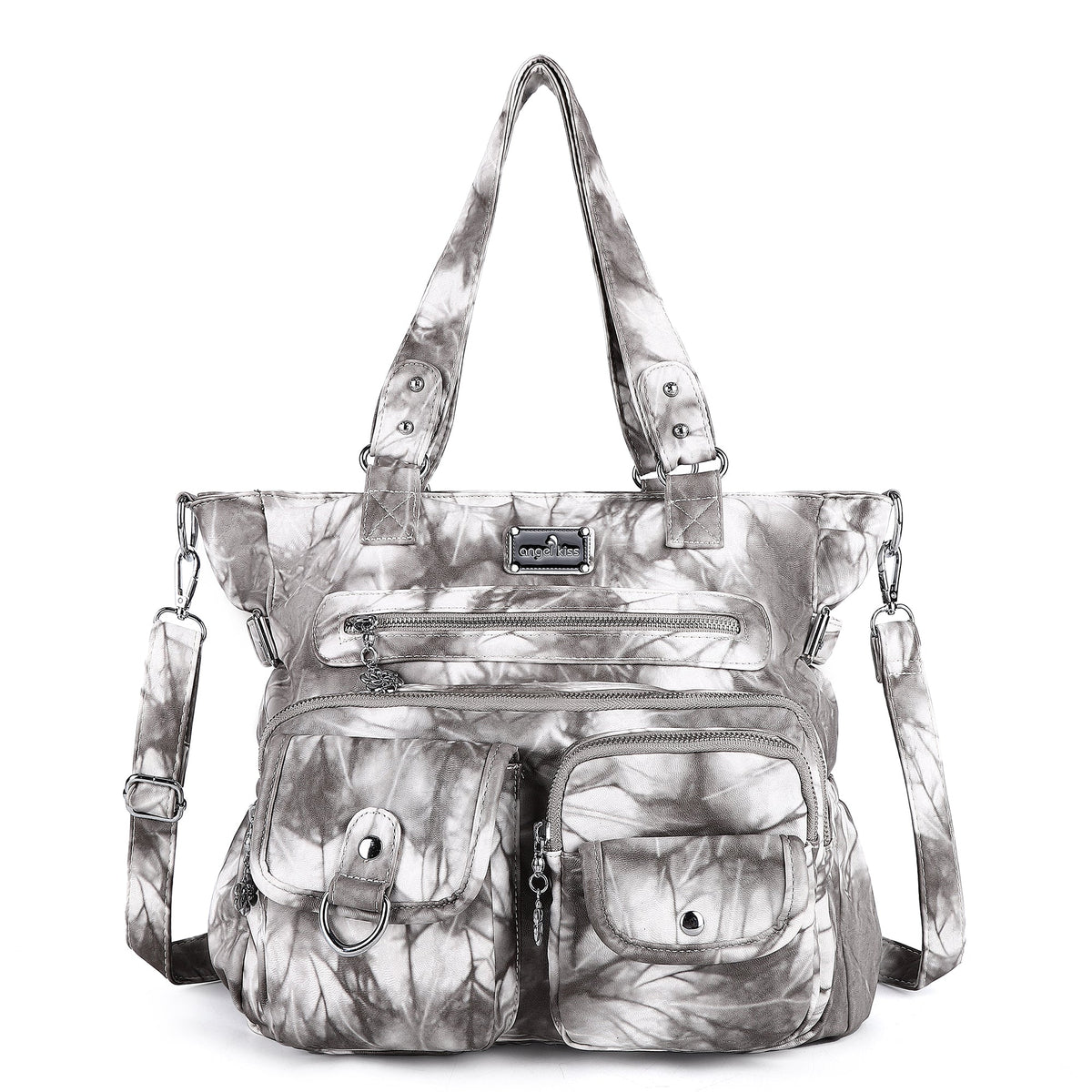 Large Muti-Pocket Women Tie-Dye Hobo Shoulder Bag
