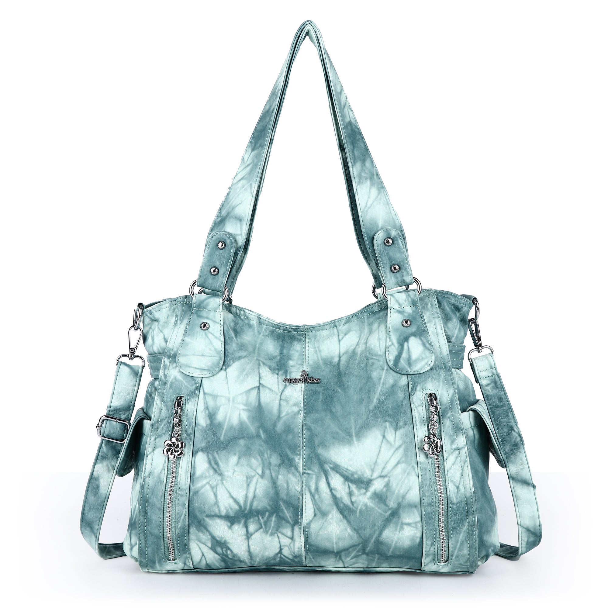 Large Tie-Dye Multi-Pocket Shoulder Bag