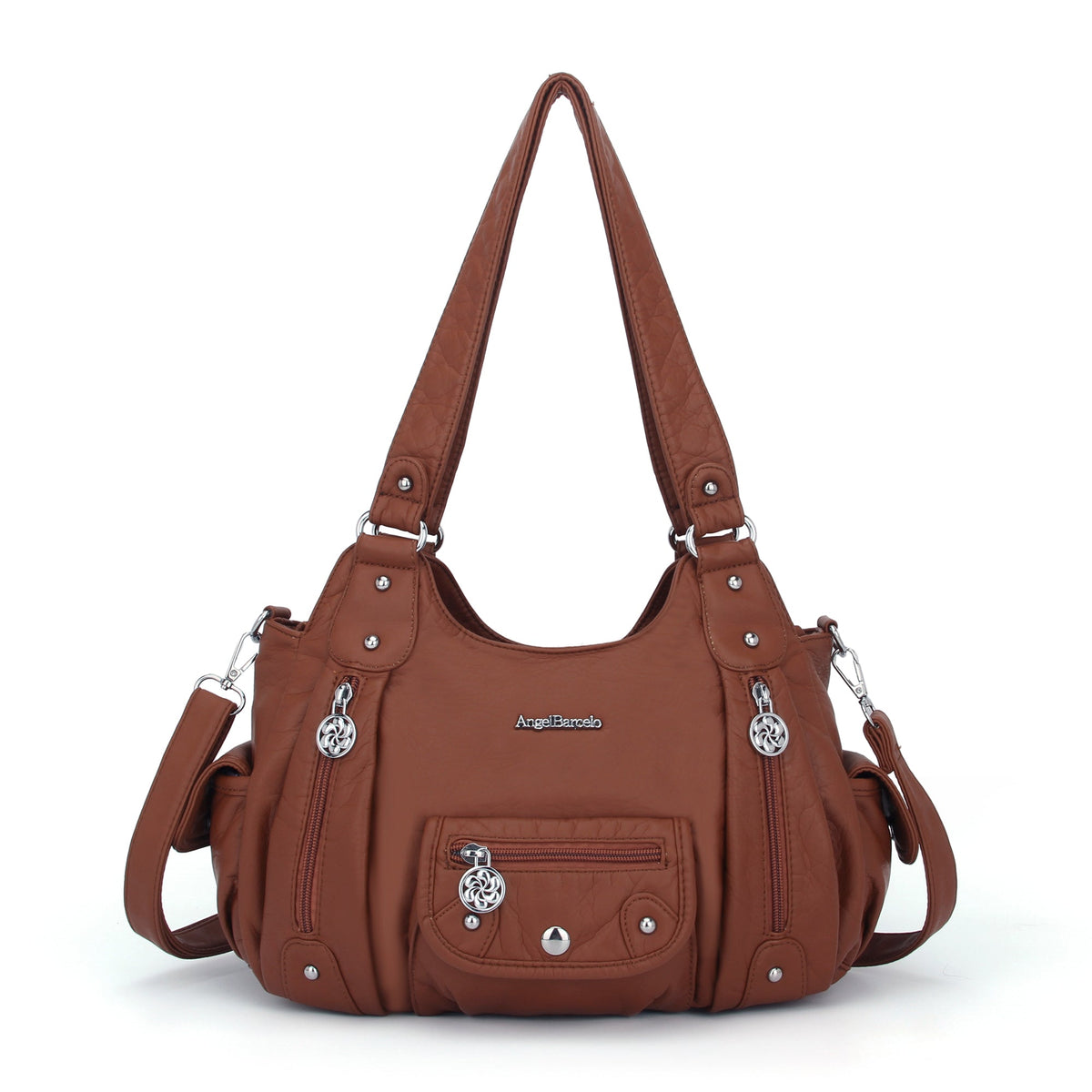 Vintage Old-Washed PU Leather Women’s Shoulder Tote Bag