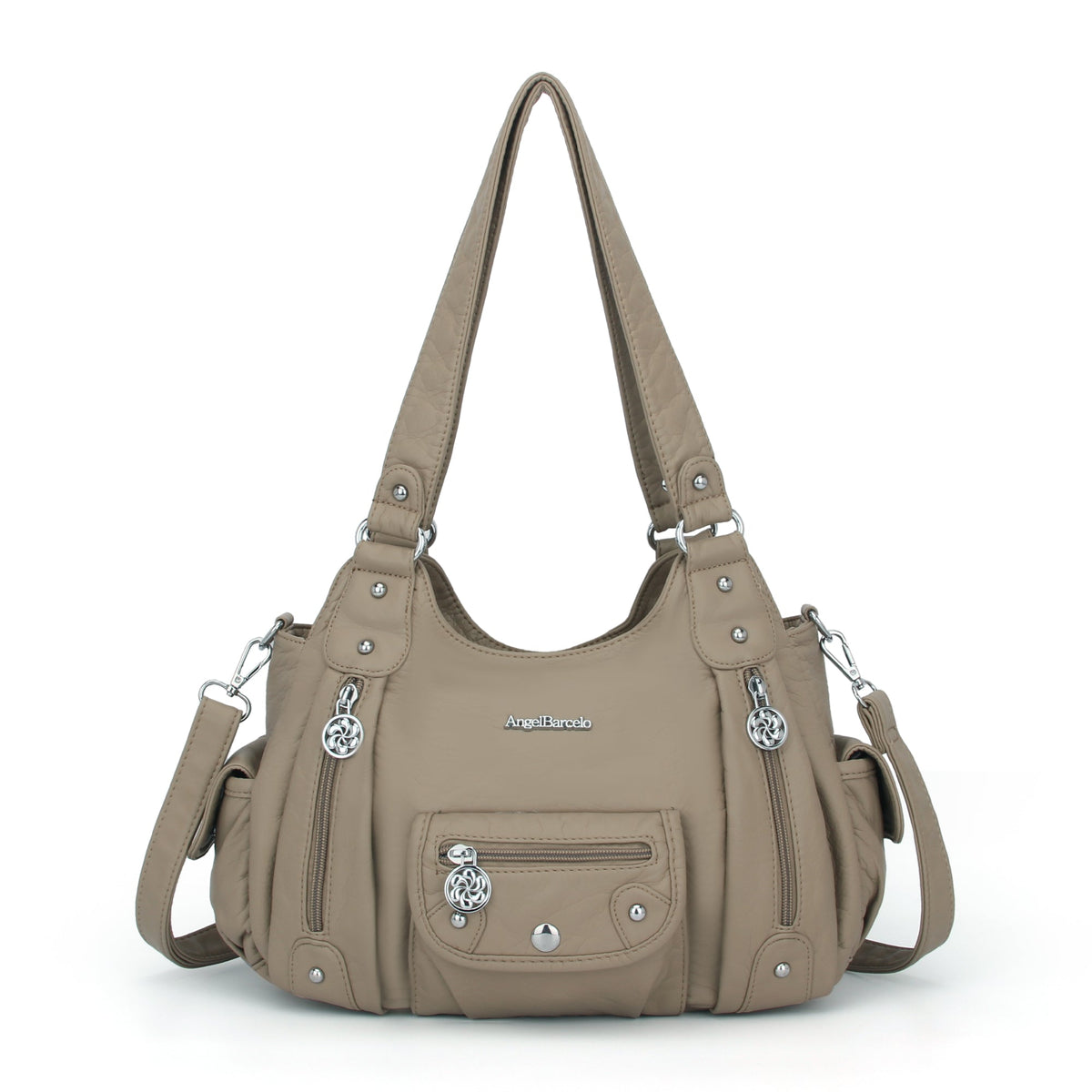 Vintage Old-Washed PU Leather Women’s Shoulder Tote Bag
