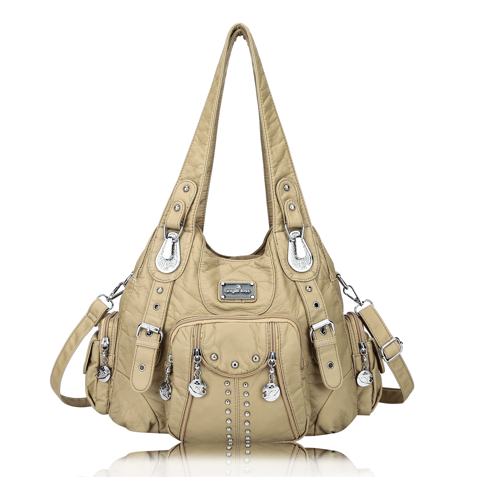 Structured Eco-Friendly Shoulder & Crossbody Bag with Multi-Pockets