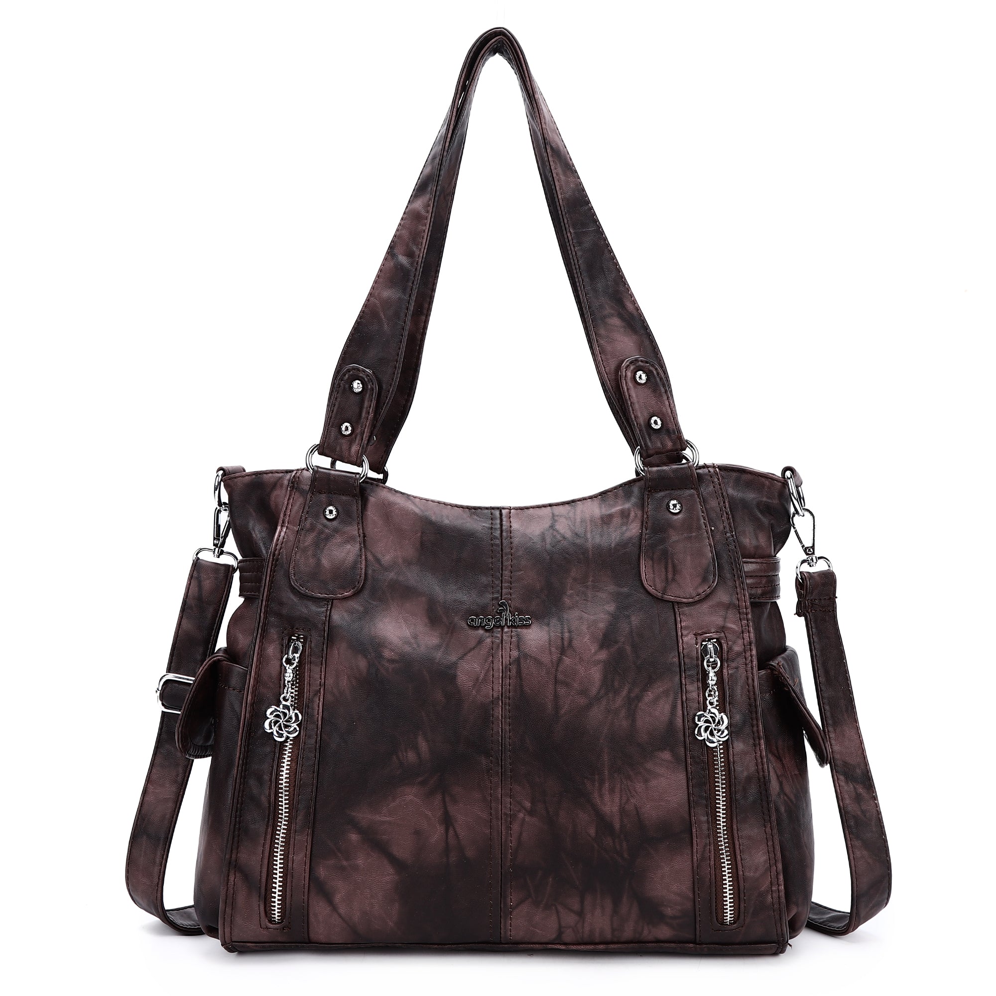 Large Tie-Dye Multi-Pocket Shoulder Bag