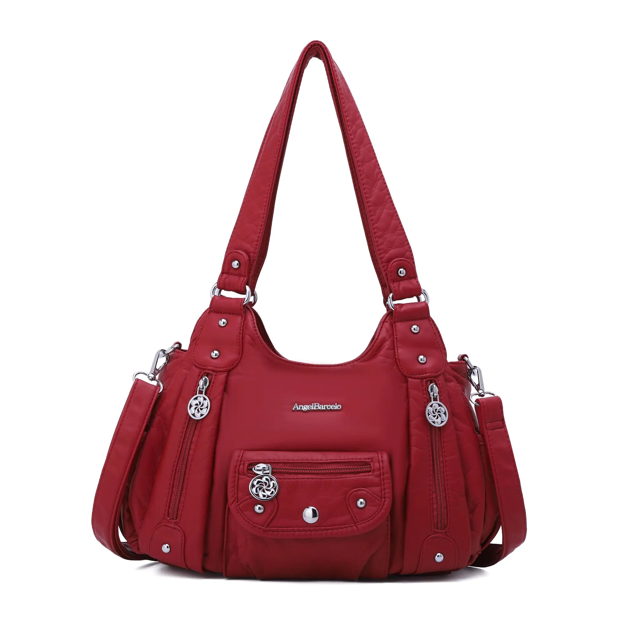 Vintage Old-Washed PU Leather Women’s Shoulder Tote Bag