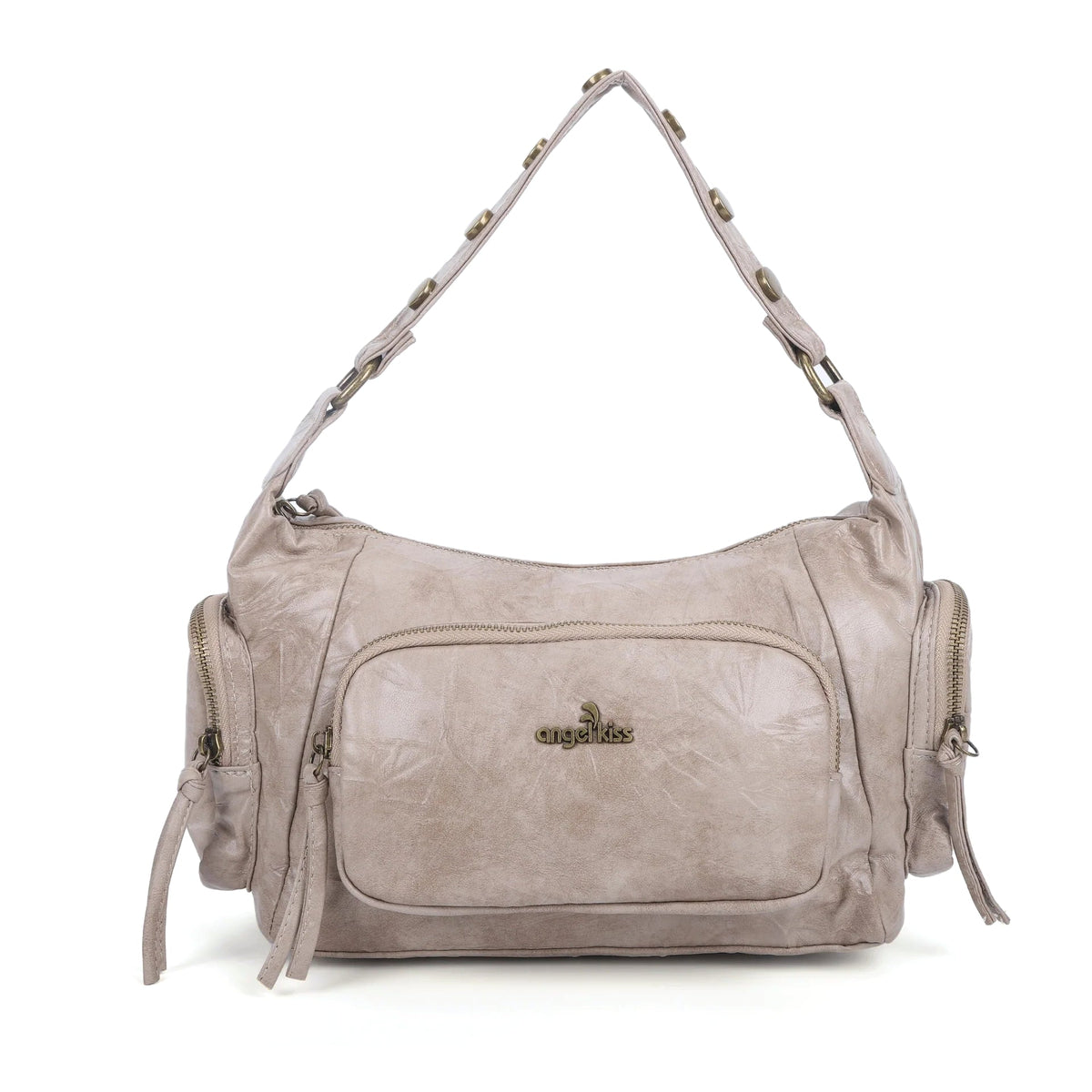 Vintage Washed Multi-Zip Women’s Shoulder Bag
