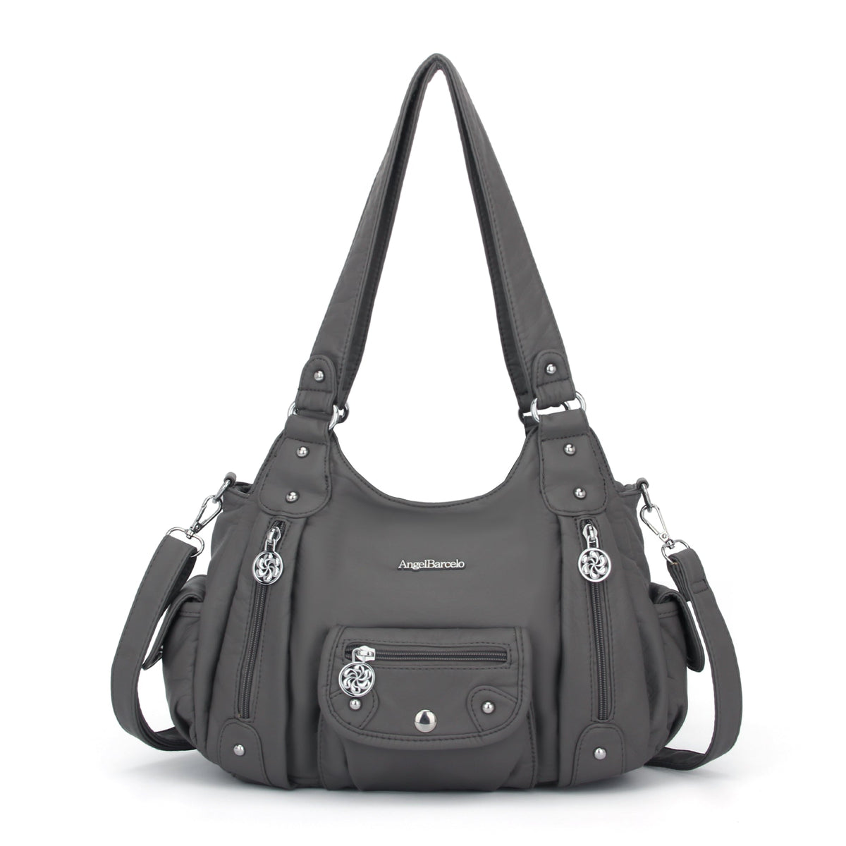 Vintage Old-Washed PU Leather Women’s Shoulder Tote Bag