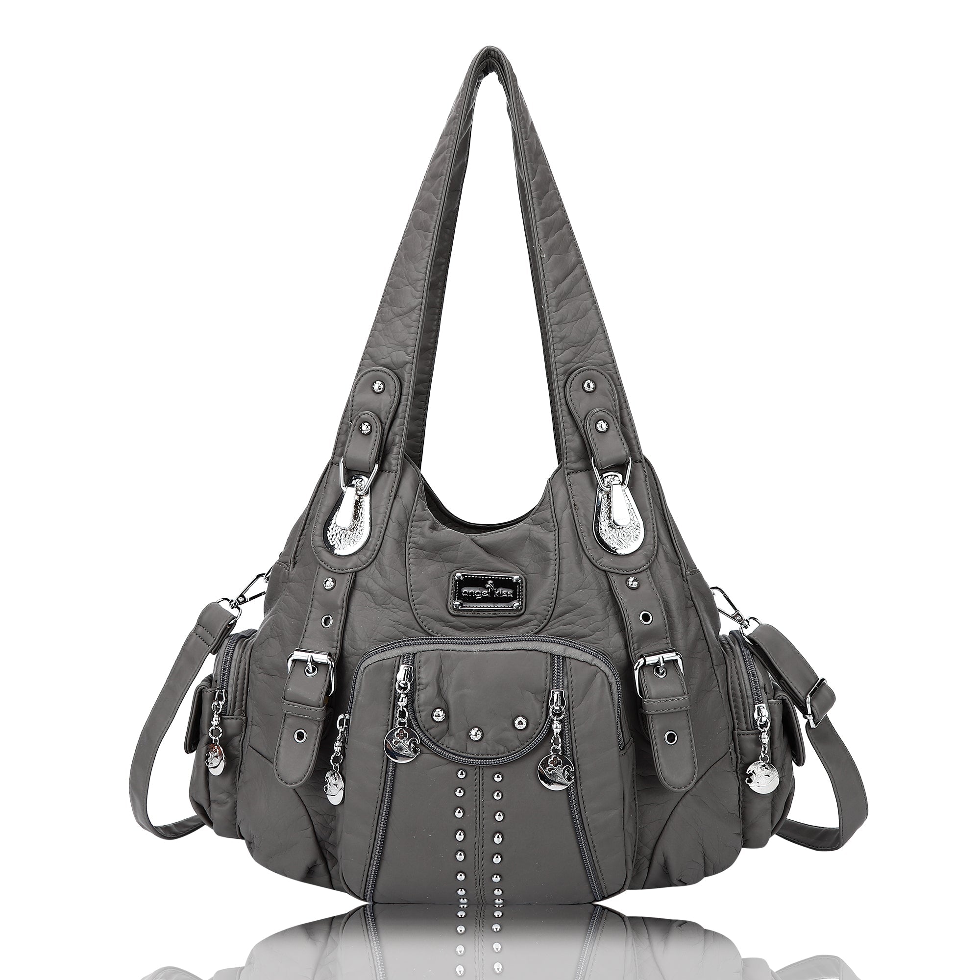 Structured Eco-Friendly Shoulder & Crossbody Bag with Multi-Pockets