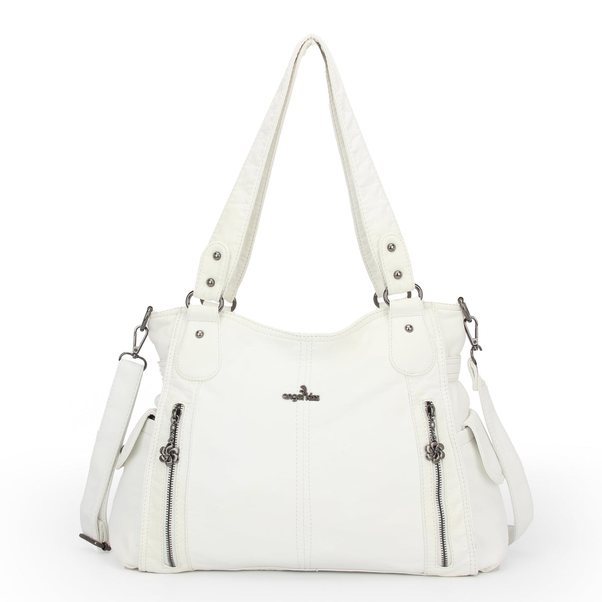 Large Multi-Pocket Shoulder Bag with Adjustable Strap