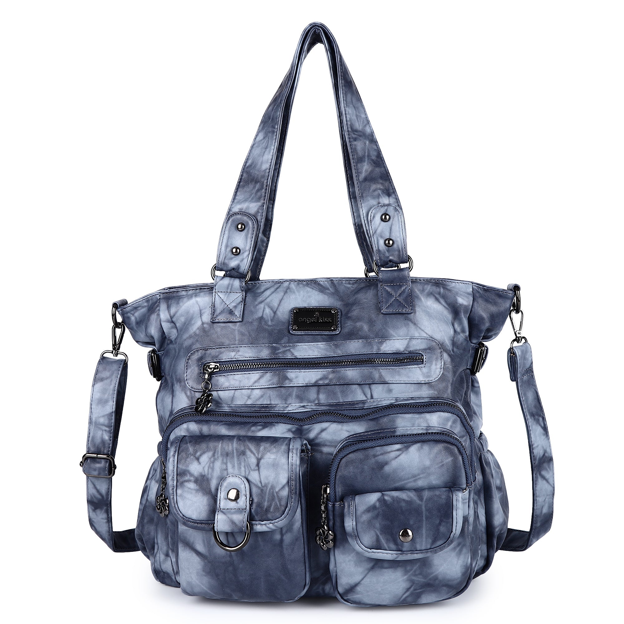 Large Muti-Pocket Women Tie-Dye Hobo Shoulder Bag