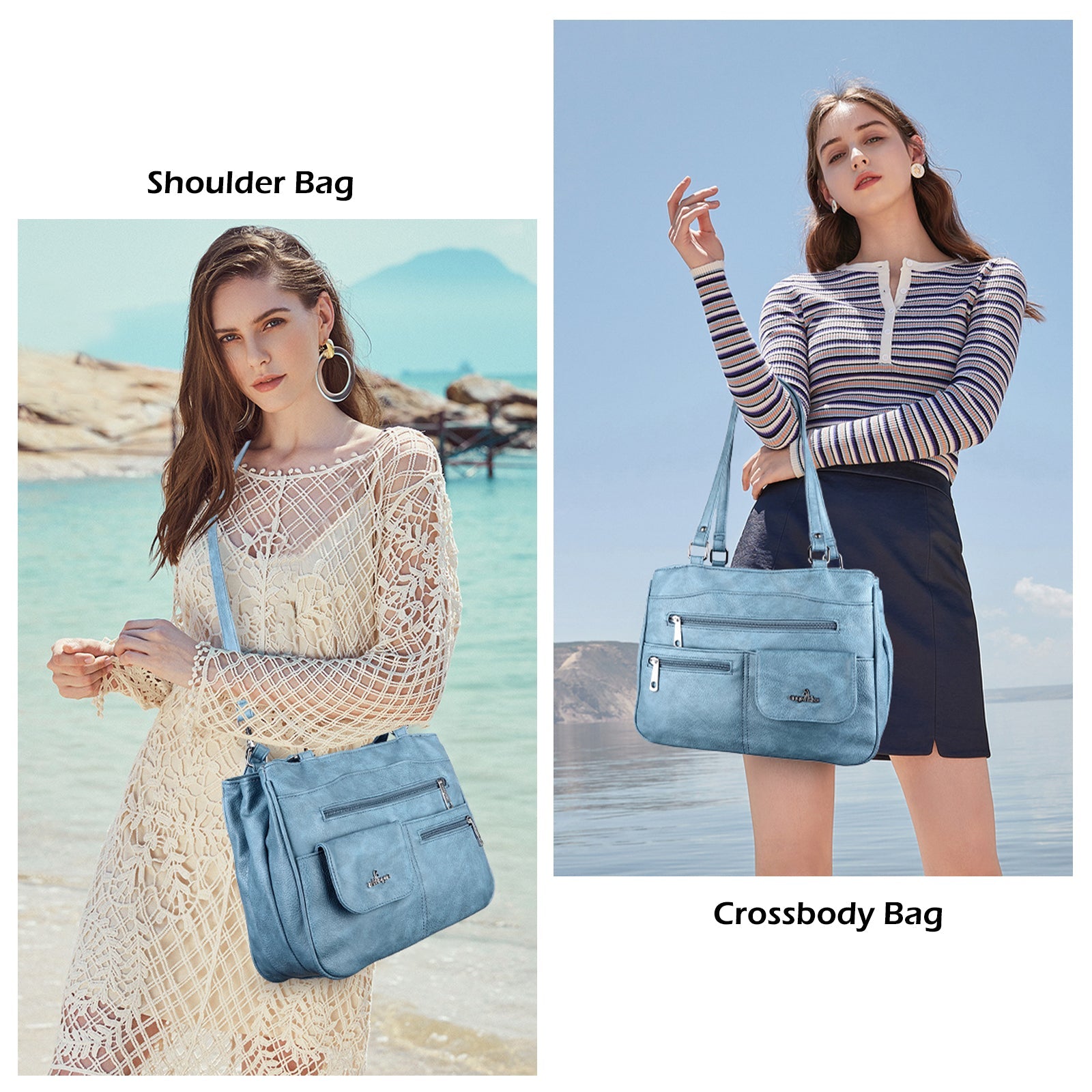 Multi-Pocket Shoulder & Crossbody Commuter Bag