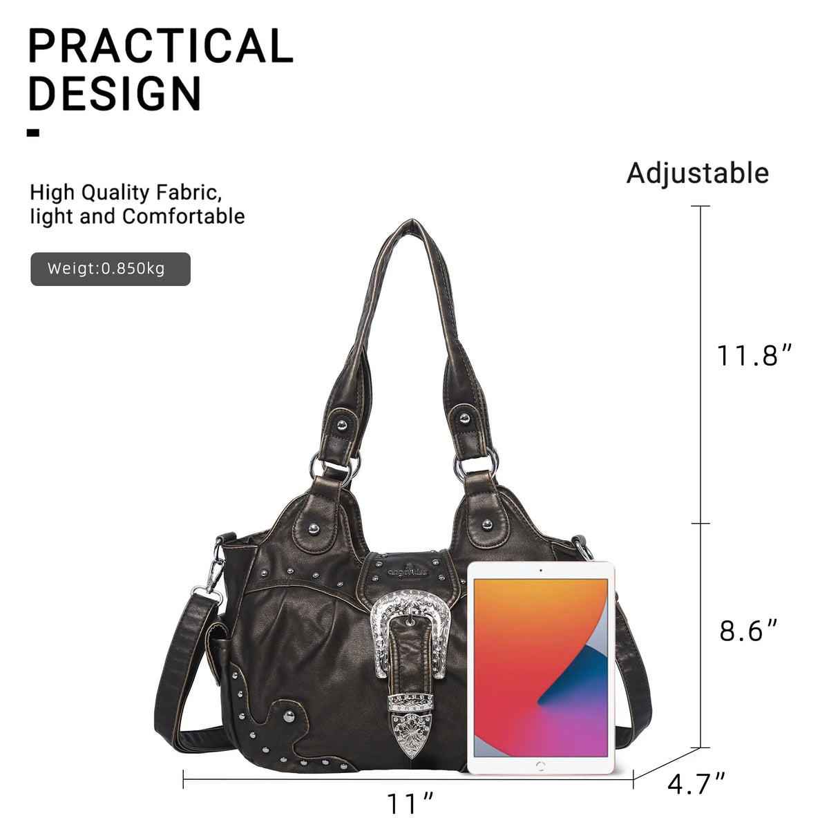 Everyday Hobo Shoulder Bag with Contrast Trim Details