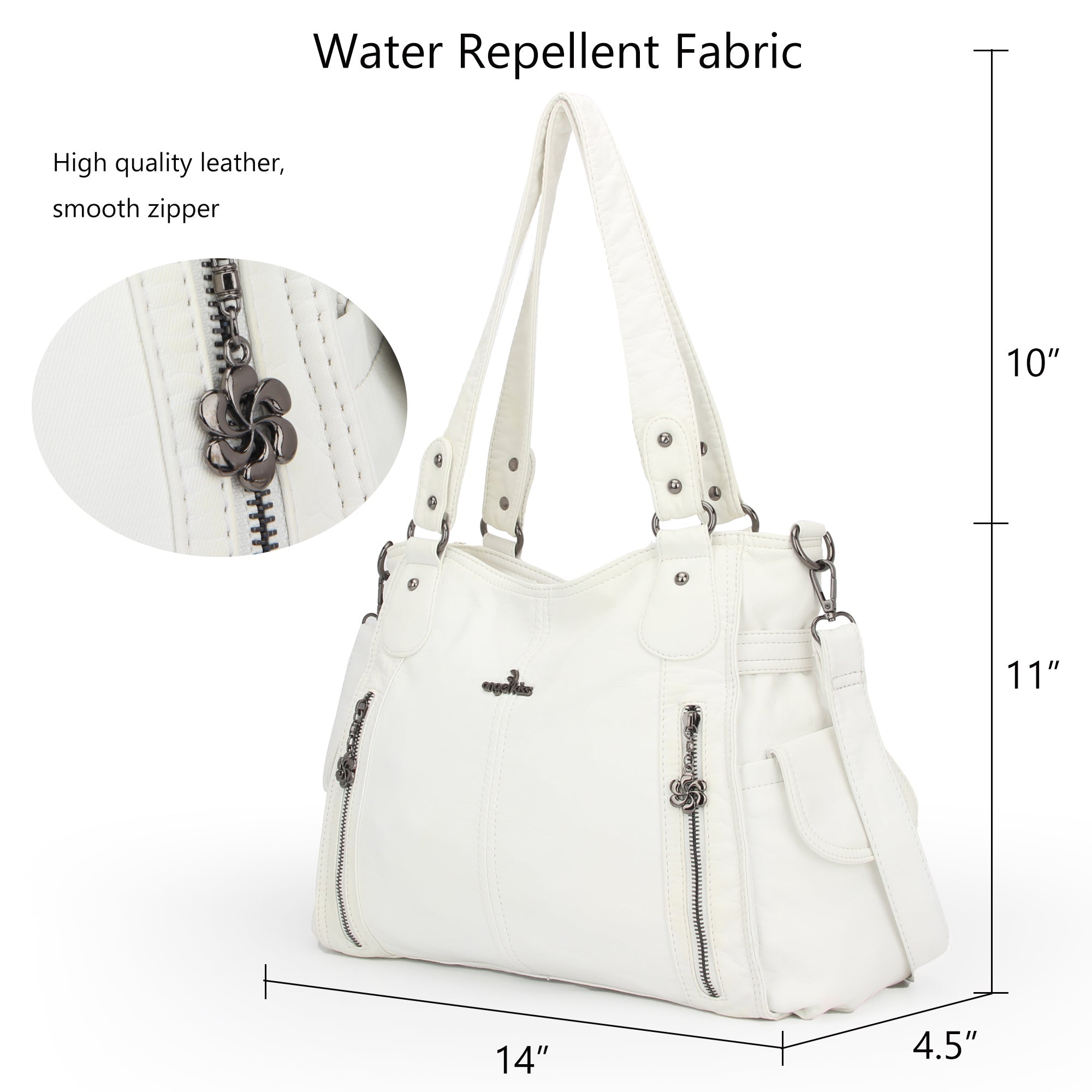 Large Multi-Pocket Shoulder Bag with Adjustable Strap