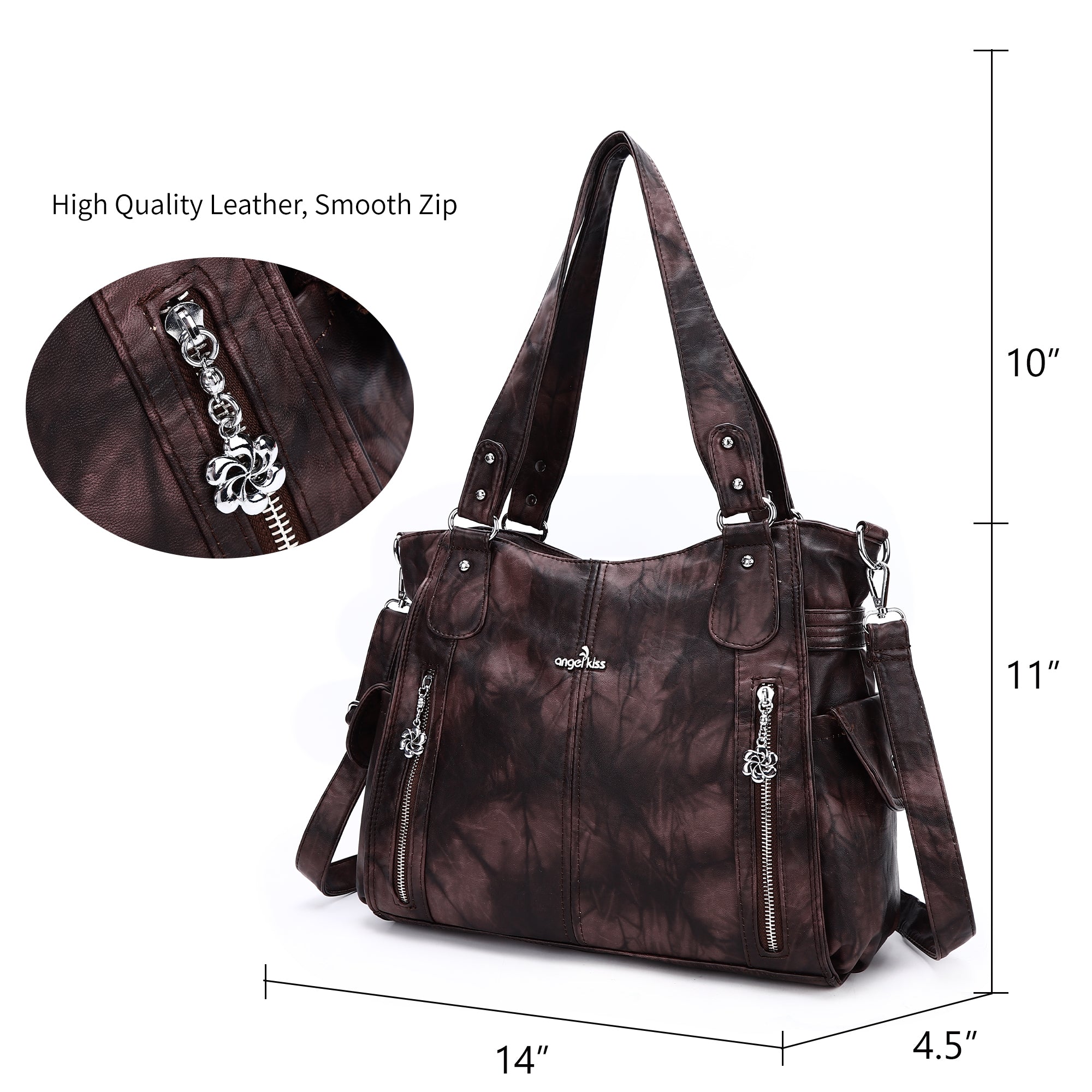 Large Tie-Dye Multi-Pocket Shoulder Bag