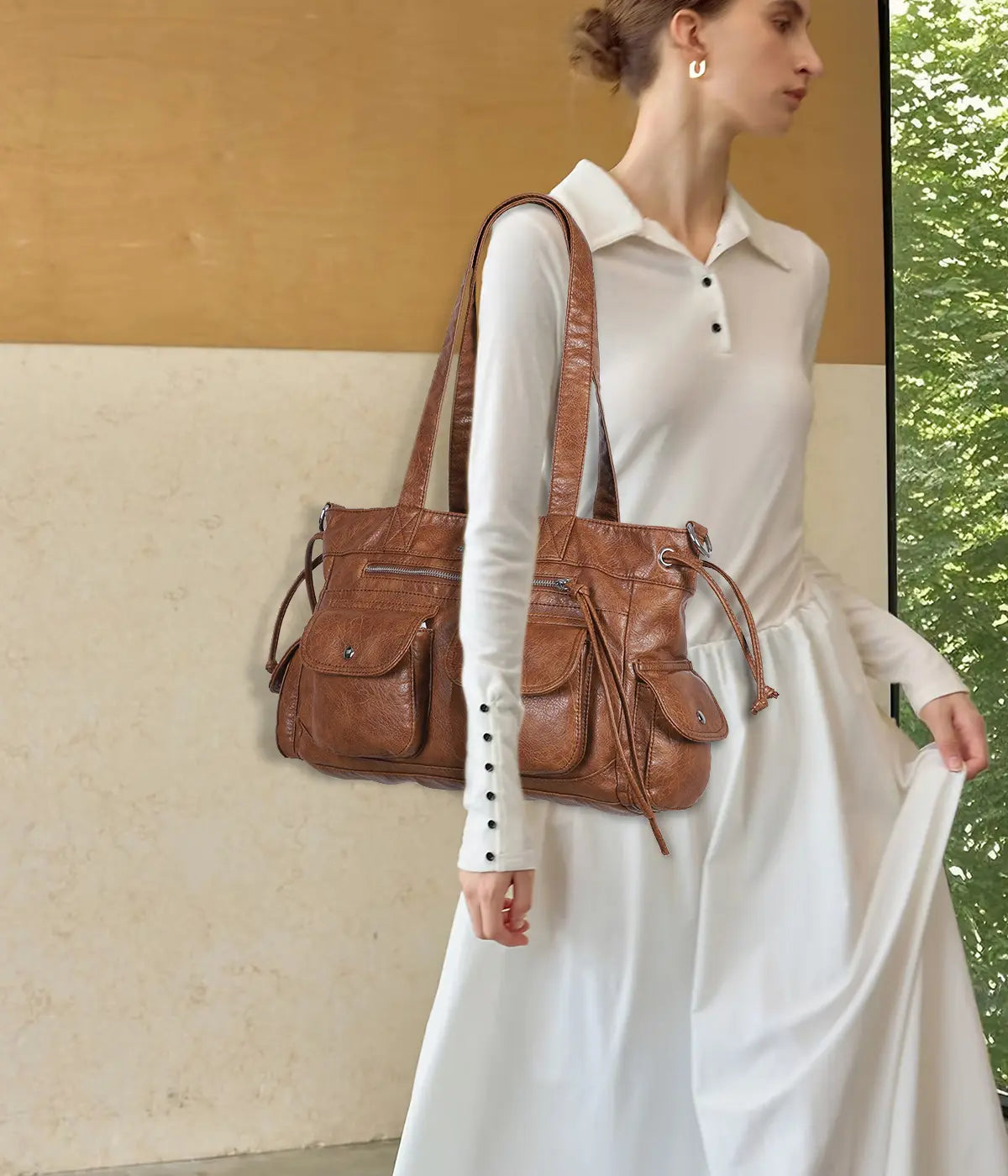 Solid color Wash Comfort Classic tote/Hobo bag