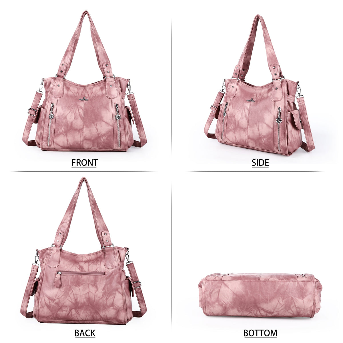 Large Tie-Dye Multi-Pocket Shoulder Bag