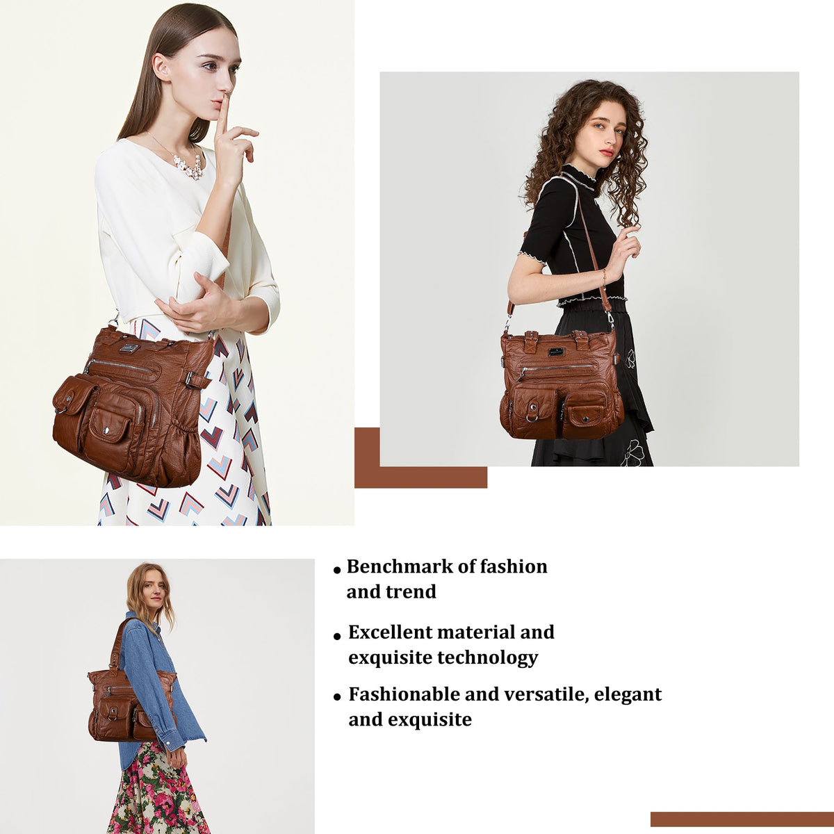 Large Muti-Pocket Women Hobo Shoulder Bag