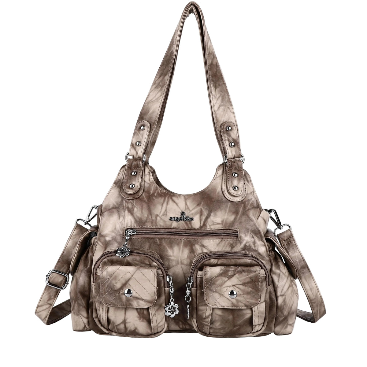 AngelKiss Tie-Dye Artistic Handbag with Crossbody Strap