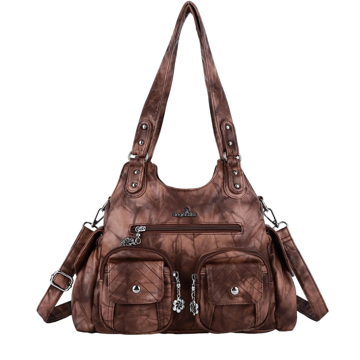 AngelKiss Tie-Dye Artistic Handbag with Crossbody Strap
