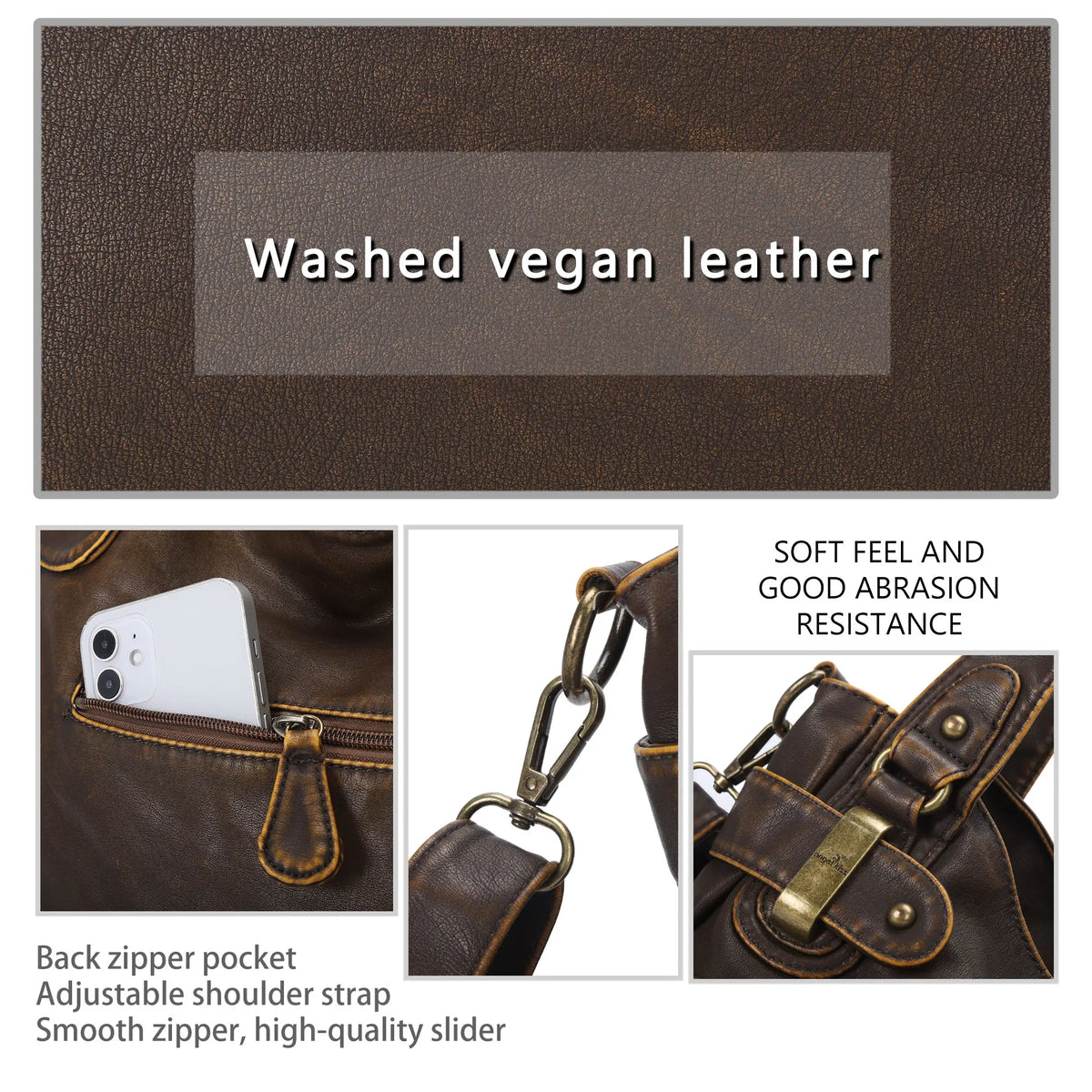 Textured Multi-Pocket Shoulder Bag