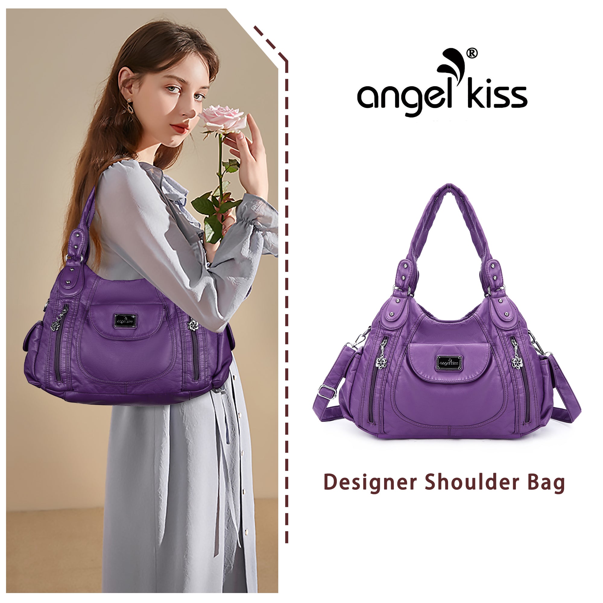 Women Handbag With High Quality Washed PU Multi Purpose Tote Bag