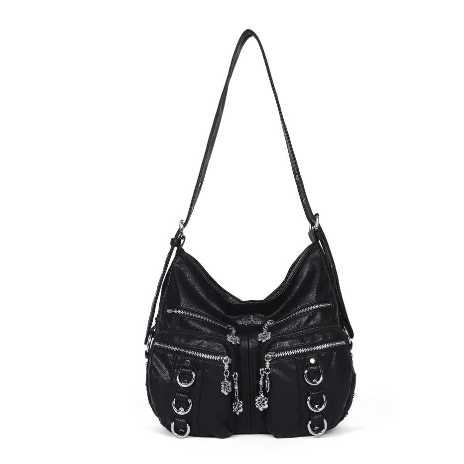 Vintage Wash Multi-functional Tote & Crossbody Bag – Stylish Daily Use