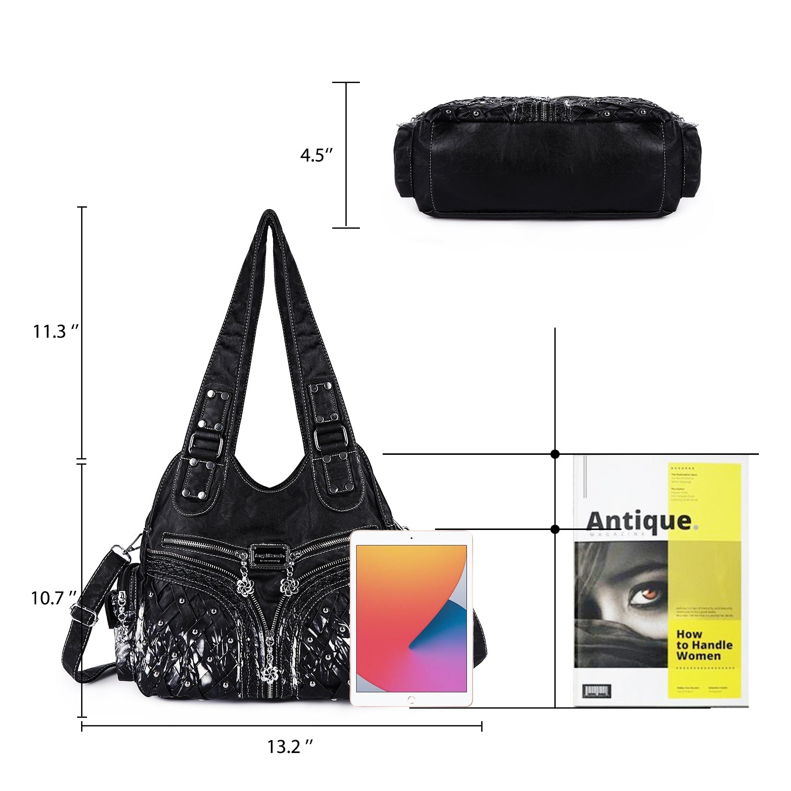 Handmade Women Hobo Bag – Washed PU Leather Tie-Dye & Multi-Functional