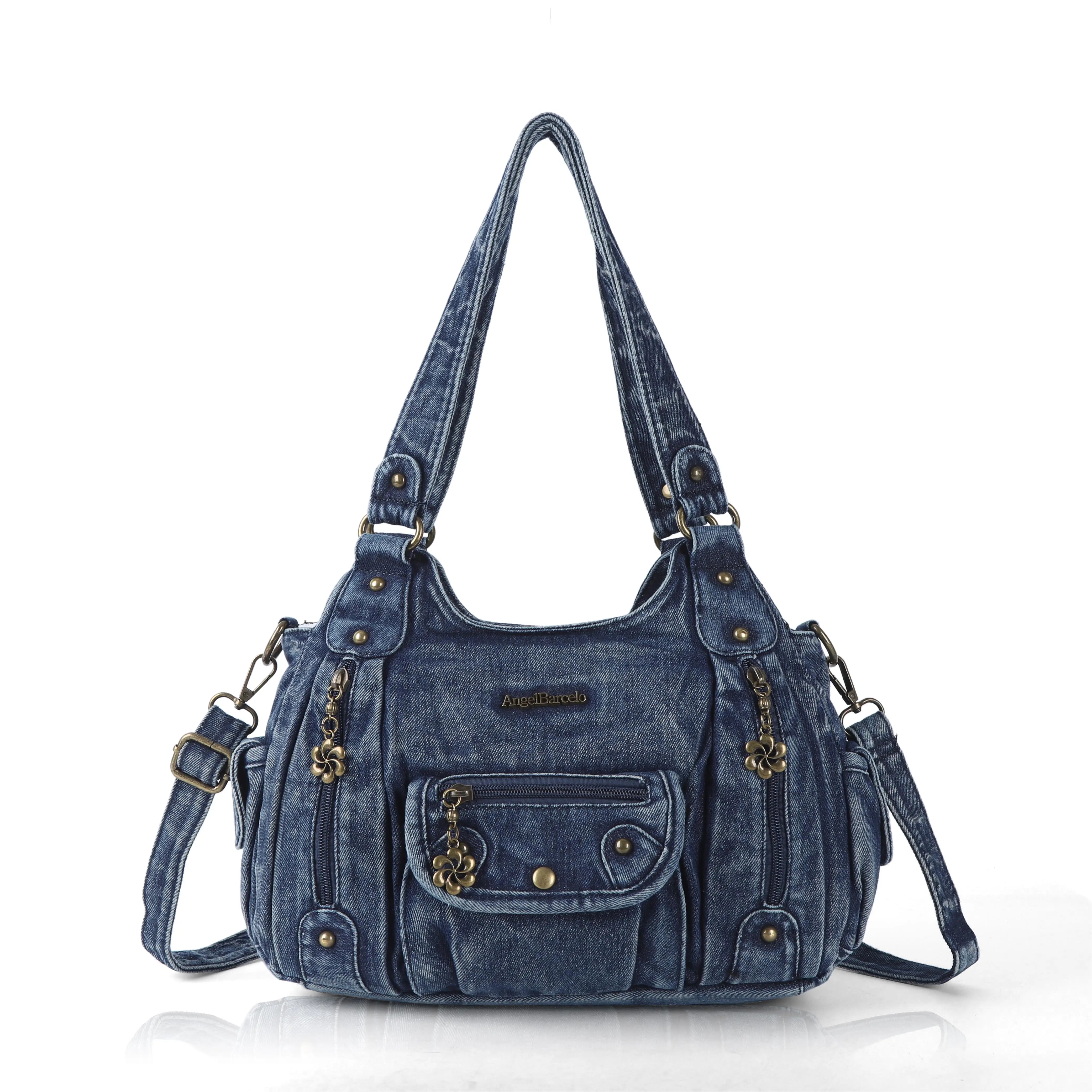 Vintage Old-Washed PU Leather Women’s Shoulder Tote Bag