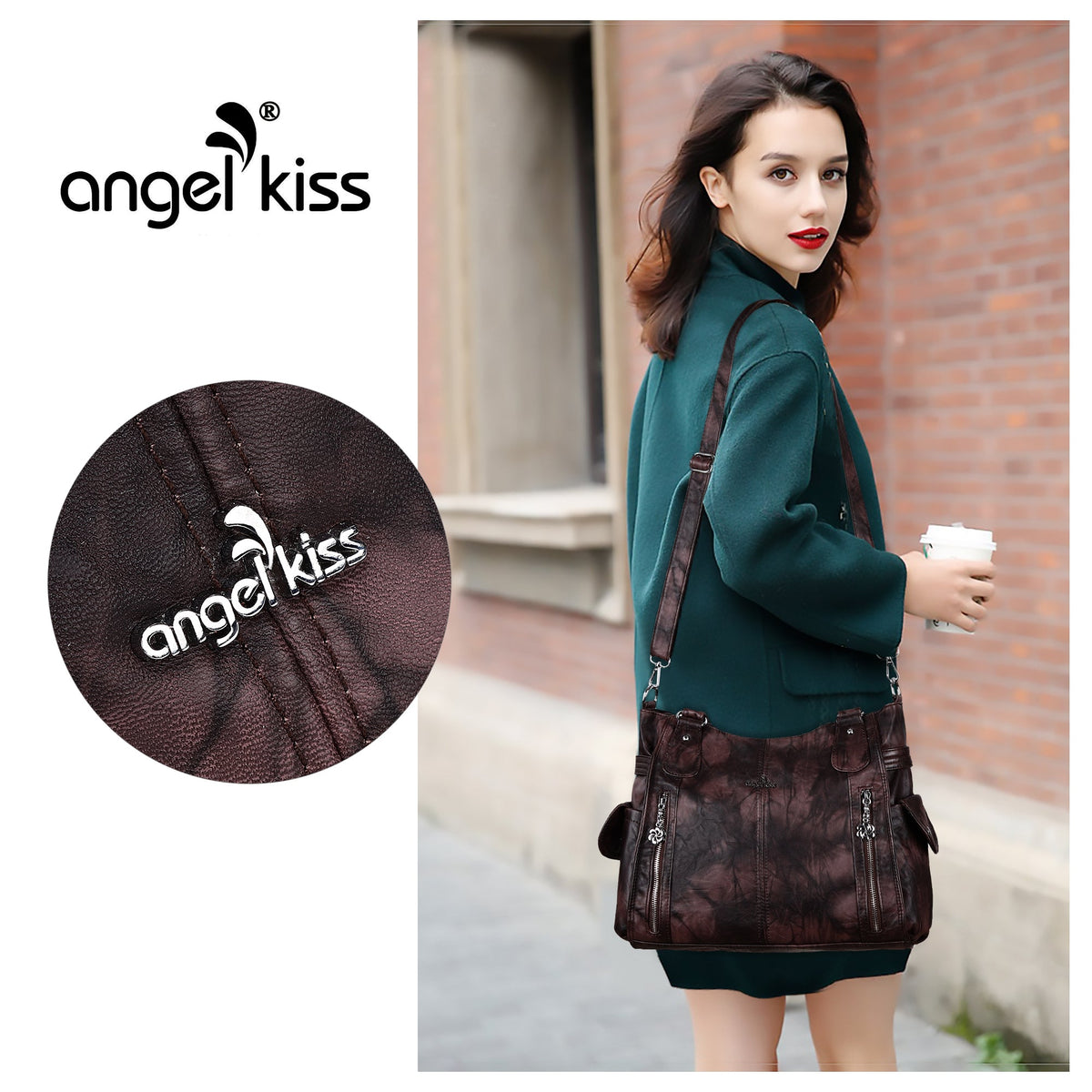 Large Tie-Dye Multi-Pocket Shoulder Bag