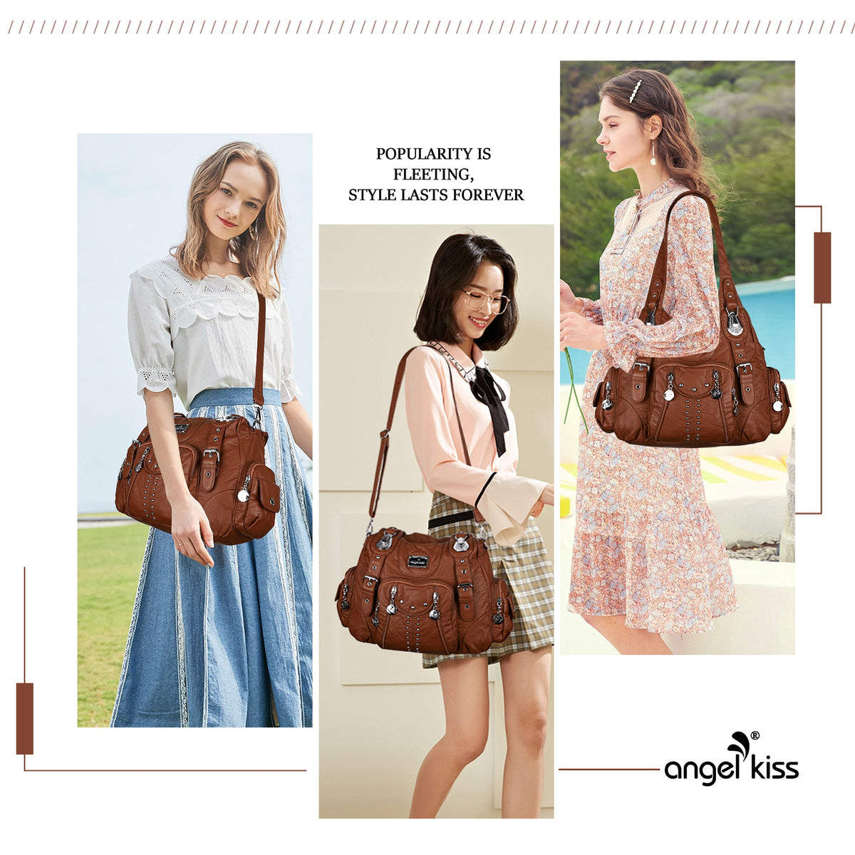 Structured Eco-Friendly Shoulder & Crossbody Bag with Multi-Pockets