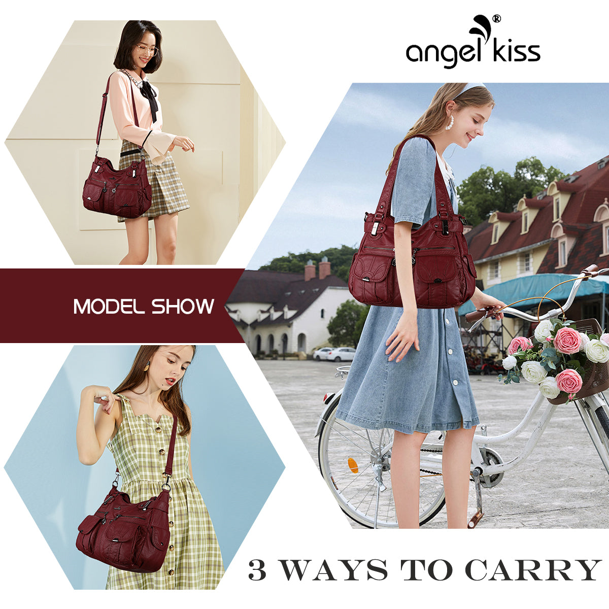 Textured Multi-Pocket Shoulder Bag