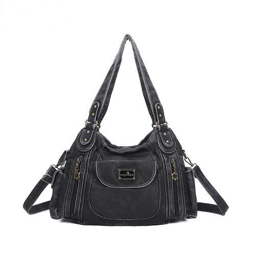 Women Handbag With High Quality Washed PU Multi Purpose Tote Bag