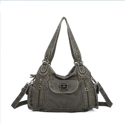 Women Handbag With High Quality Washed PU Multi Purpose Tote Bag