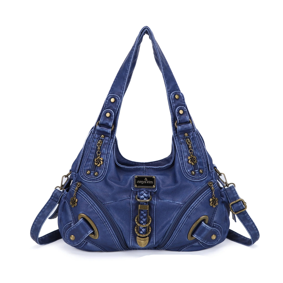Heritage Braided Buckle Vegan Leather Hobo Bag