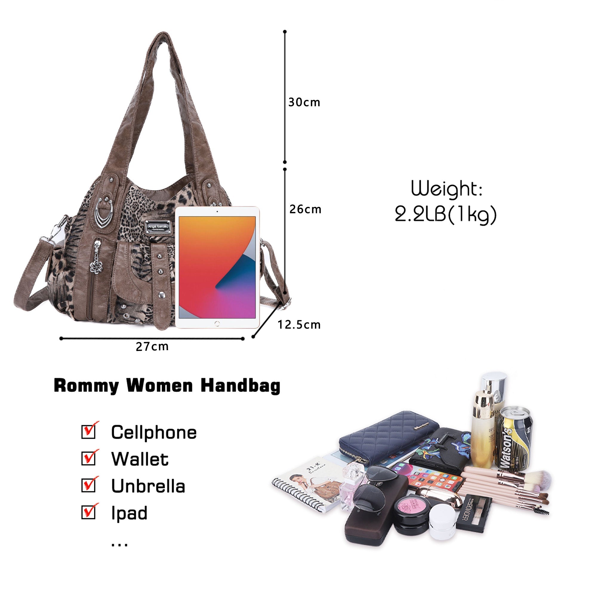 Retro Leopard Print Spacious Wandering Tote Bag