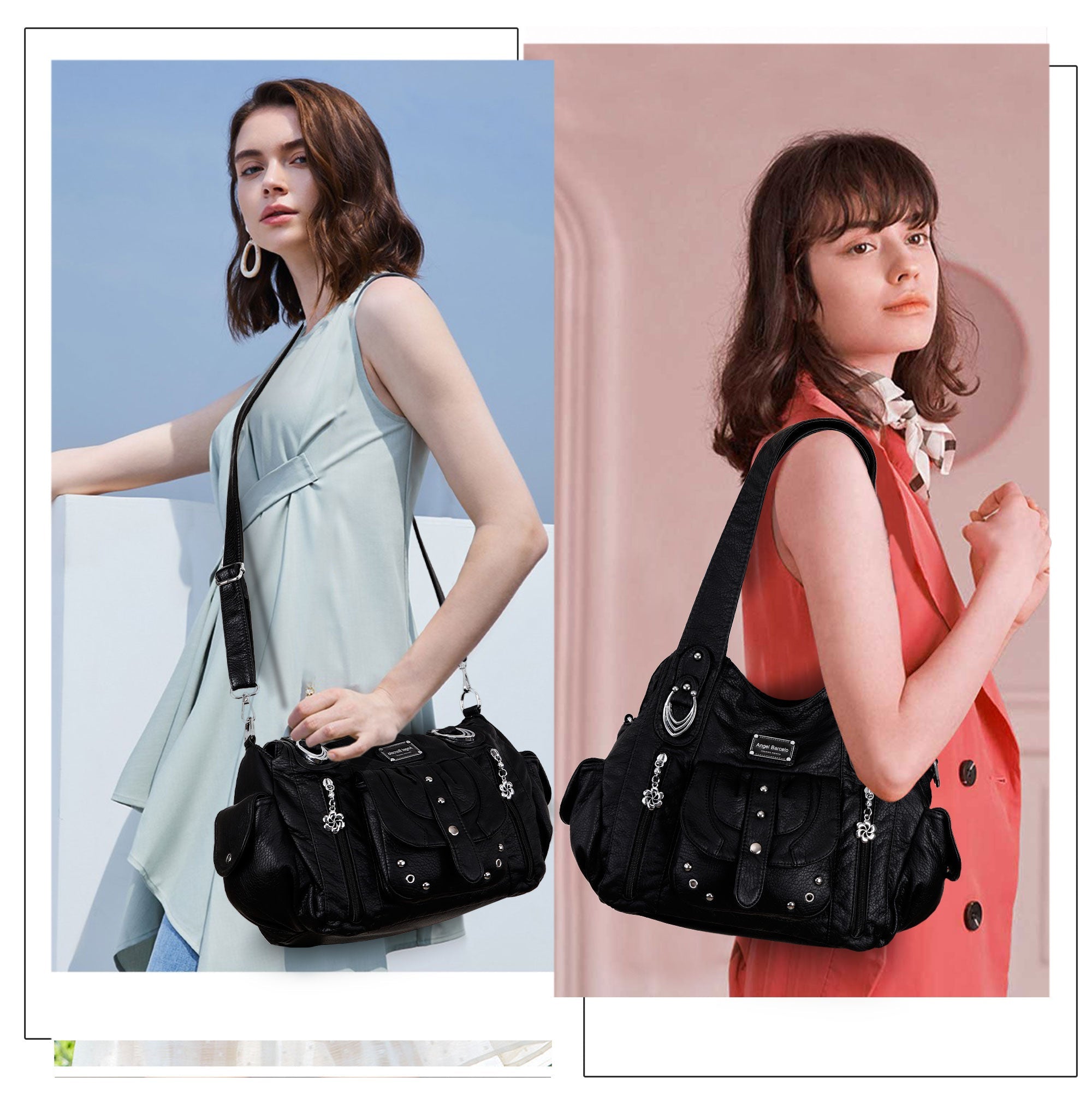 Vintage Luxe Relaxed-Shape Hobo Handbags