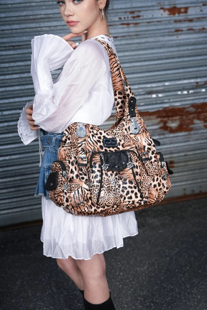 Faux Leather Leopard Print Shoulder Bag · Crossbody Purse For Women